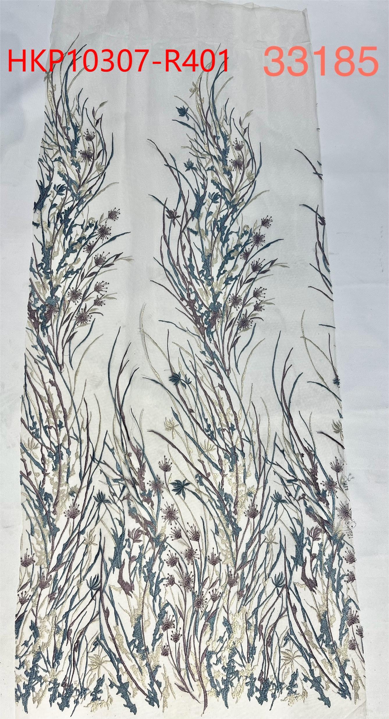 Elegant Flower Pattern With Plain Embroidery HKP10307 embroidery fabric,fashion embroidery fabric,textile