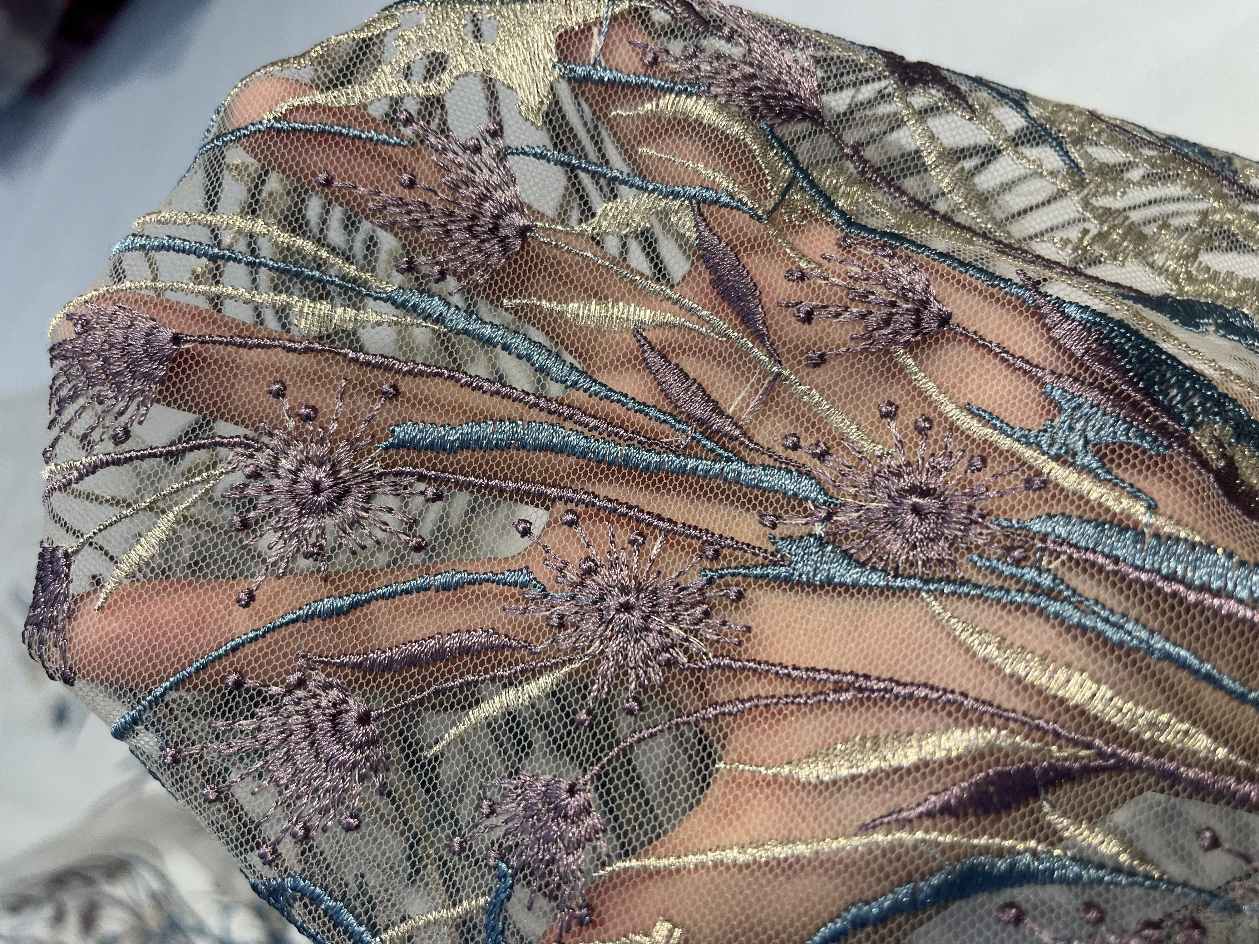 Elegant Flower Pattern With Plain Embroidery HKP10307 embroidery fabric,fashion embroidery fabric,textile