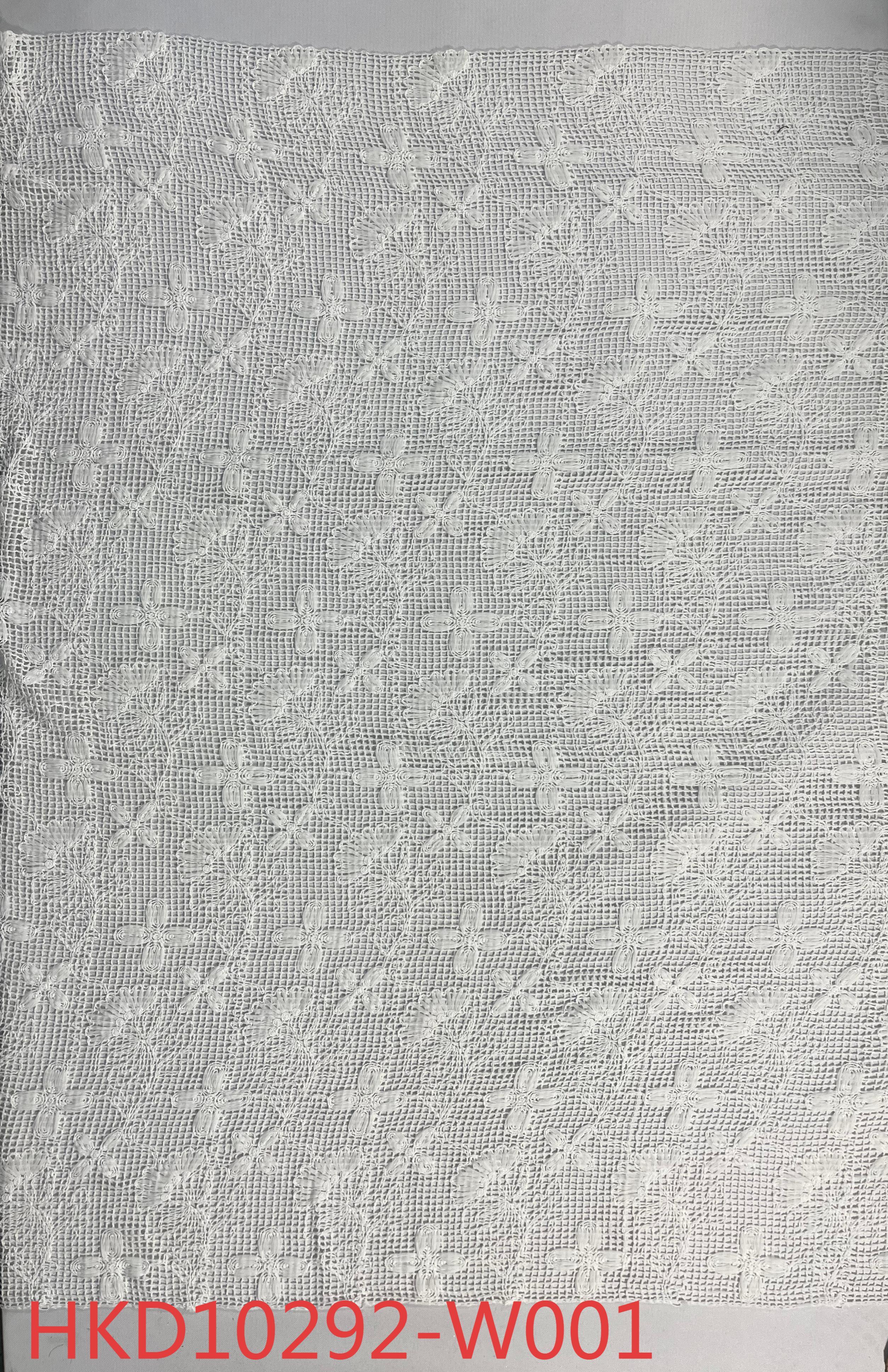 HKD10292 White Grid Chassis with Embroidery sequins embroidery factory