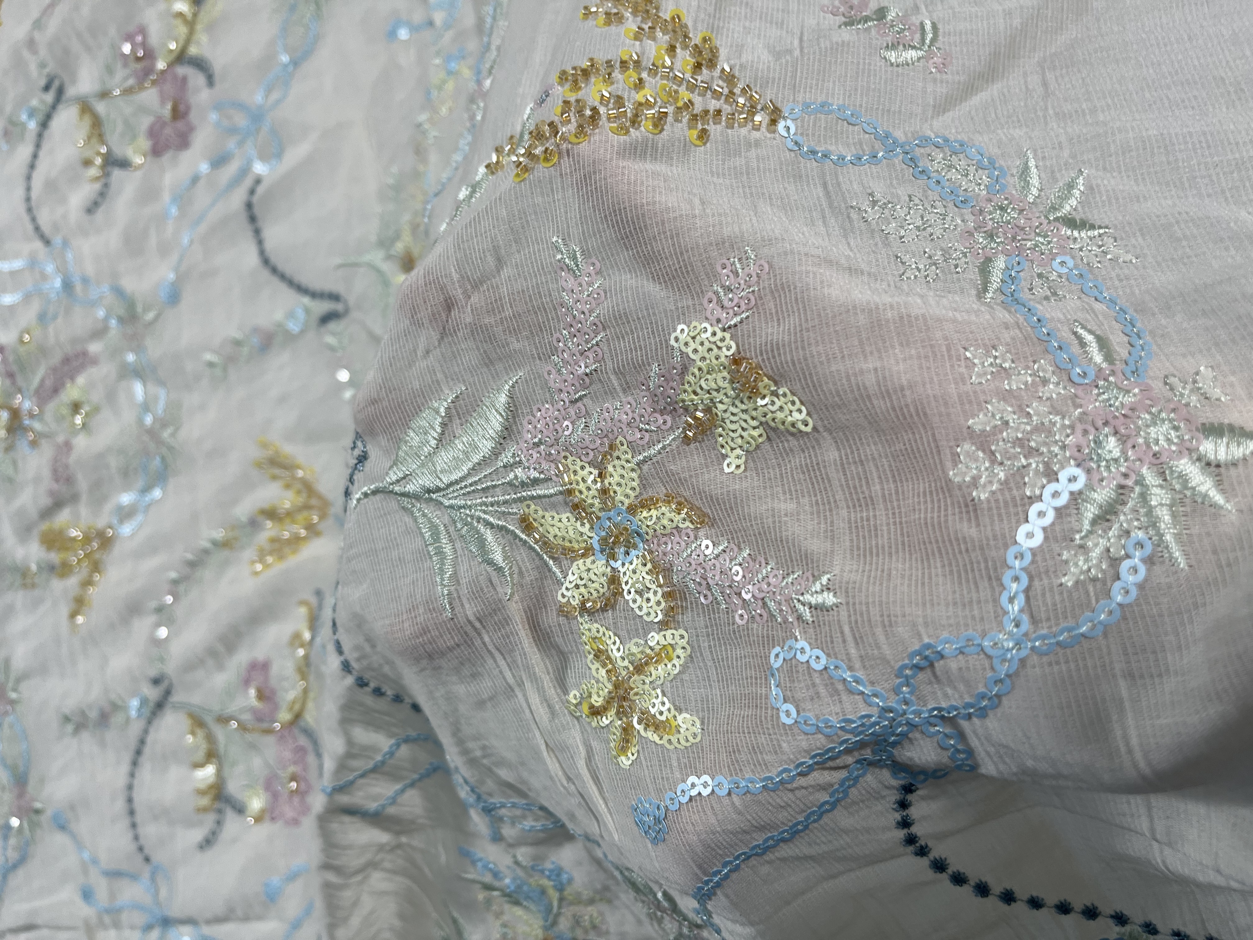 HKZ10339 Vintage Velvet Fabric Soft Upholstery for Sofa Curtain Dress sequins embroidery factory
