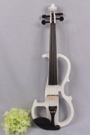 New Yinfente Electric Violin 4/4 Sweet Tone Free Case Bow Solid wood Advance White Color Silent Violin