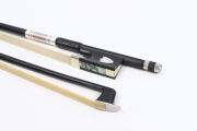 4/4 Violin Bow Color Silk Black Carbon FIber Ebony Frog Horse Hair Shield Inlay