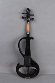 Black Electric Violin 4/4 Silent Violins Solid Wood Ebony Violin Parts Case Bow