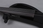 Black Electric Violin 4/4 Silent Violins Solid Wood Ebony Violin Parts Case Bow