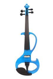 Blue 4/4 Electric Violin Silent Violin Solid Wood Ebony Violin Parts Free Case