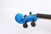 Blue 4/4 Electric Violin Silent Violin Solid Wood Ebony Violin Parts Free Case