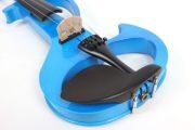 Blue 4/4 Electric Violin Silent Violin Solid Wood Ebony Violin Parts Free Case