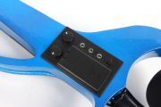 Blue 4/4 Electric Violin Silent Violin Solid Wood Ebony Violin Parts Free Case