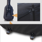 Advance 3/4 Bass Bag Soft Oxford Strong Strap with Wheels Black Bass Case