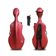 Yinfente Full Size Cello Case Carbon Fiber Cello Box Dark Red Strong Light Strap Wheels Cello Cases 4kg