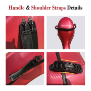 Yinfente Full Size Cello Case Carbon Fiber Cello Box Dark Red Strong Light Strap Wheels Cello Cases 4kg