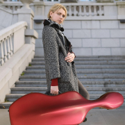 Yinfente Full Size Cello Case Carbon Fiber Cello Box Dark Red Strong Light Strap Wheels Cello Cases 4kg