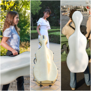 yinfente 4/4 7/8 Cello Case Carbon Fiber Cello Box White Strong Light Strap Wheels