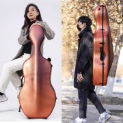 yinfente 4/4 Full Size Cello Case Carbon Fiber Cello Box For 4/4 Cello Rose gold Strong light Cello Cases