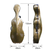yinfente Full Size Cello Case Carbon Fiber Cello Box Brown Strong Light Strap Wheels Yinfente Cello Cases 3.7kg