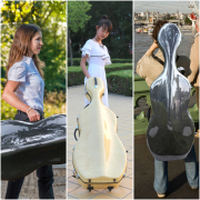 yinfente Full Size Cello Case Carbon Fiber Cello Box White Strong Light Strap Wheels Yinfente Cello Cases