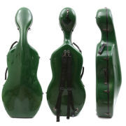 yinfente 4/4 Cello Case Hard Shell Carbon Fiber Cello Box with Wheels Handles Green