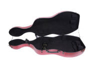 Yinfente Red Cello Case 4/4 Size Hard Carbon Fiber Cello Box Protect With Wheels Carry Cello Strap