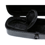 Black Violin Case 4/4 Full Size Carbon Fiber Hard Case for Violin Back Strap