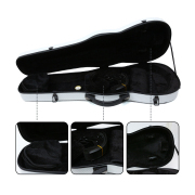 White Violin Case 4/4 Full Size Carbon Fiber Hard Case for Violin Back Strap