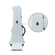 White Violin Case 4/4 Full Size Carbon Fiber Hard Case for Violin Back Strap