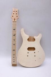 1set guitar kit 22Fret Guitar Neck Guitar Body Mahogany Quilted Maple Veneer