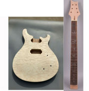 1set Guitar Kit Guitar Neck 22fret 24.75inch Quilted Maple Guitar Body Mahogany