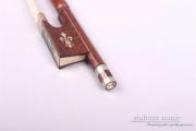 4/4 Violin Bow Snakewood Bow Straight Red leather White Horsehair Fine inlay US