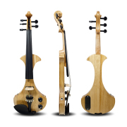5 String Electric Violin 4/4 Solid wood Ebony Fittings Free Case Wood color