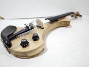 5 String Electric Violin 4/4 Solid wood Ebony Fittings Free Case Wood color