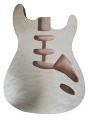 Electric Guitar Body Mahogany Wood with Quilted Maple Cap SSS Pickup for Strat