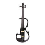Yinfente 16 inch Electric Viola Full Size Solid Wood Ebony Fittings Silent Purple with viola case