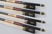 5PCS 4/4 Violin Bow Golden Braided Carbon FIber Ebony Frog Bows Hair Peacock Blossom hsedal0