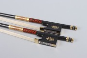 5PCS 4/4 Violin Bow Golden Braided Carbon FIber Ebony Frog Bows Hair Peacock Blossom hsedal0