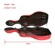 Yinfente Full Size Cello Case Carbon Fiber Cello Box Dark Red Strong Light Strap Wheels Cello Cases 4kg