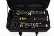 yinfente Professional Student Clarinet Ebonite Body Nickel Plated Key Bb Key 17 key black with Case and parts