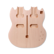 Yinfente Unfinished Electric Guitar 3 set guitar kit double SG neck 12 strings and 6 strings and unfinishe guitar body for DIY