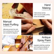 Violin 4/4 Full Set Violin for Beginners & Adults Solid Wood Fiddle with Hard Case Bow Shoulder Rest Strings Flame Maple Spruce Wood (Brown, 4/4)