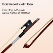 Violin 4/4 Full Set Violin for Beginners & Adults Solid Wood Fiddle with Hard Case Bow Shoulder Rest Strings Flame Maple Spruce Wood (Brown, 4/4)