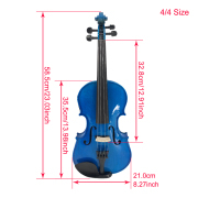Yinfente Advanced Electric Acoustic Violin Color Blue 4/4 Maple Spruce Nice Tone Ebony Parts