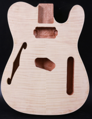 Yinfente Unfinished Tele Guitar Body 3 Pieces Mahogany Flame Maple Veneer HH body and 1piece Flame Maple Veneer Thinline body