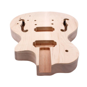 Yinfente Electric Guitar Kit guitar Neck 22 fret 24.75in square inlays with binding bolt on heel Guitar Body Semi-hollow Mahogany maple veneer