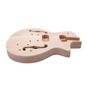 Yinfente Electric Guitar Kit guitar Neck 22 fret 24.75in square inlays with binding bolt on heel Guitar Body Semi-hollow Mahogany maple veneer