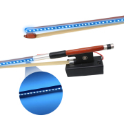 Yinfente new 3/4 size Violin bow Brazilwood with LED light strip Ebnoy frog Blue light