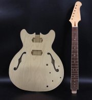 yinfente 1set guitar kit neck firebird-style headstock 28inch mahogany wood ebony Fretboard white dots Inlay body 335 Guitar Project