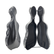 Yinfente Cello Case 1/2 Size Carbon Fiber Lightweight Cello Box with Combination Lock Wheels Straps Strong