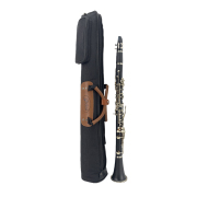 Yinfente Soprano Sax Case Clarinet Bag Black with Strap Leather Handle Parts Storage Lightweight Water-Resistant for Saxophone Clarinet