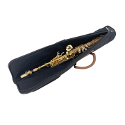 Yinfente Soprano Sax Case Clarinet Bag Black with Strap Leather Handle Parts Storage Lightweight Water-Resistant for Saxophone Clarinet