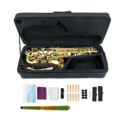 Yinfente Alto Sax Beginner Kit Gold for Adults Student Professional Brass Saxophone with Sax Case Mouthpiece Reeds Gloves Cleaning Cloth & Brush