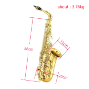 Yinfente Alto Sax Beginner Kit Gold for Adults Student Professional Brass Saxophone with Sax Case Mouthpiece Reeds Gloves Cleaning Cloth & Brush